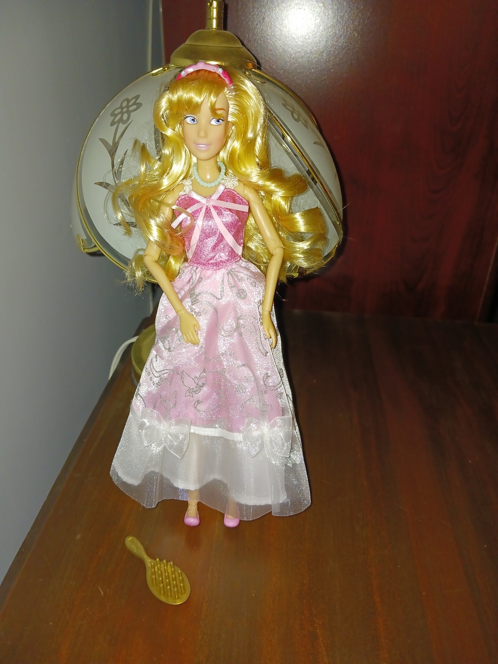 Disney Store Cinderella Pink Light Up Dress Display Only Plays Music